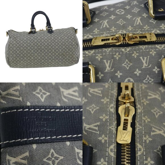 LOUIS VUITTON Monogram Idylle Speedy Voyage Boston Bag Navy M56706 LV Auth 29508 - Picture 13 of 15